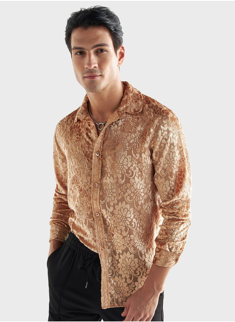 FAV Floral Print Regular Fit  Shirts  - Image 1