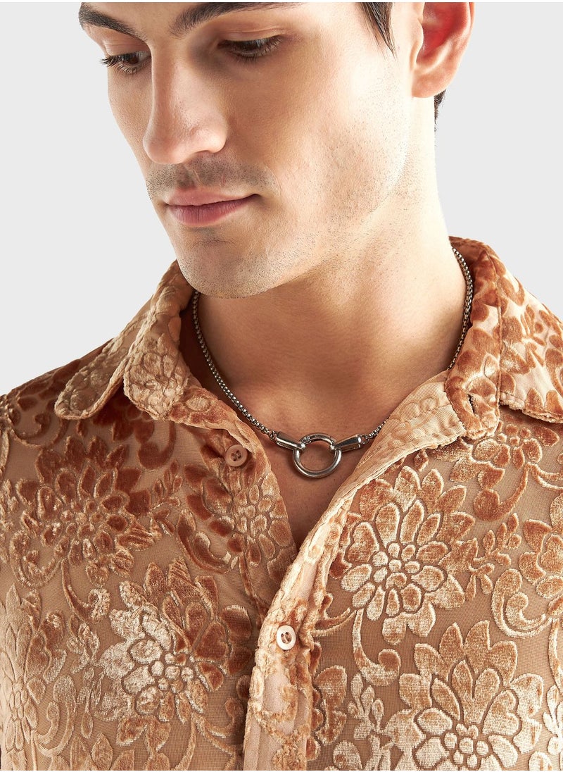 FAV Floral Print Regular Fit  Shirts  - Image 3