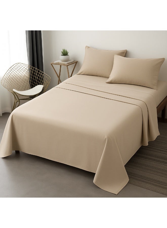 سنوز، طقم ملاية عاديه، 3قطع، كافيه، 220*240 سم - Image 1