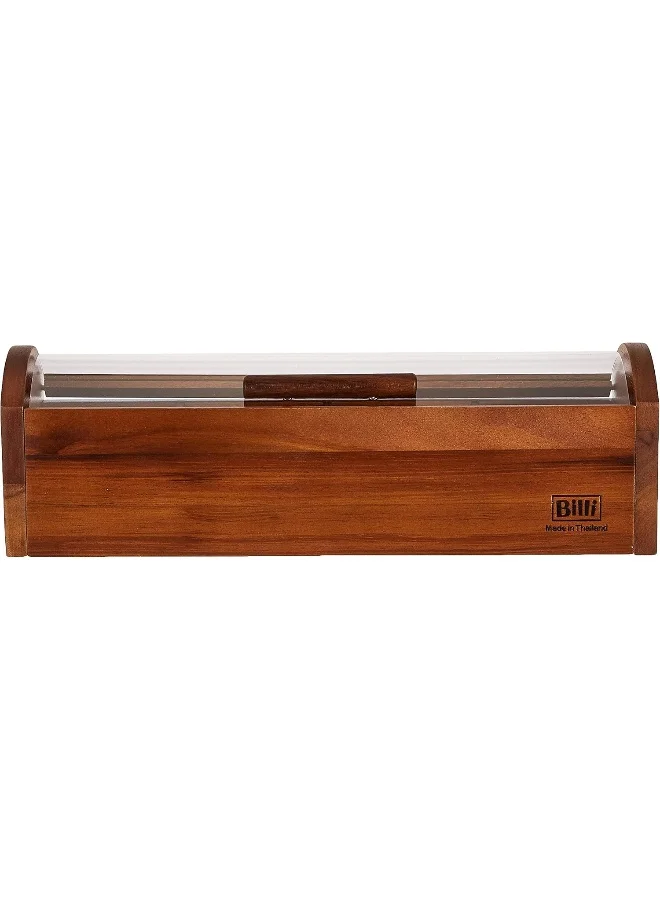 BILLI Billi Wooden Tea Box With Acrylic Cover, Brown, 10 X 10.5 31.5 cm