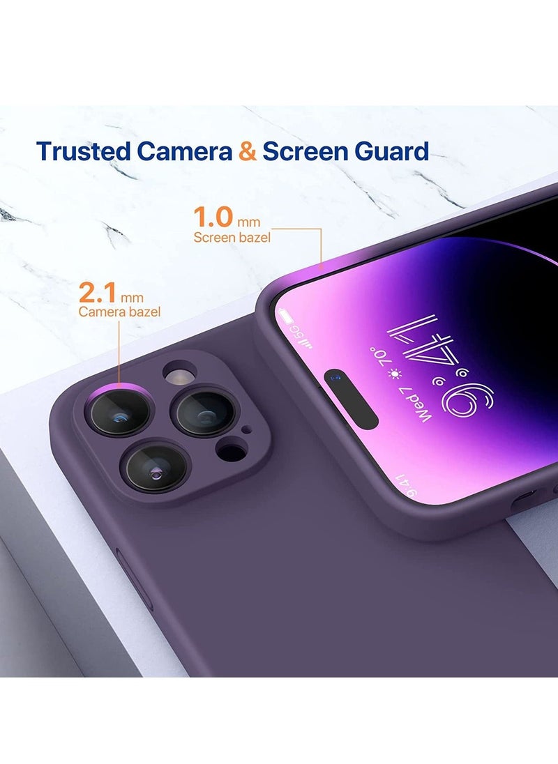 iPhone 14 Pro Max Case, with 2 Pack Screen Protectors,[Upgraded Enhanced Camera Protection],Shockproof Liquid Silicone Case with Microfiber Lining,6.7 inch