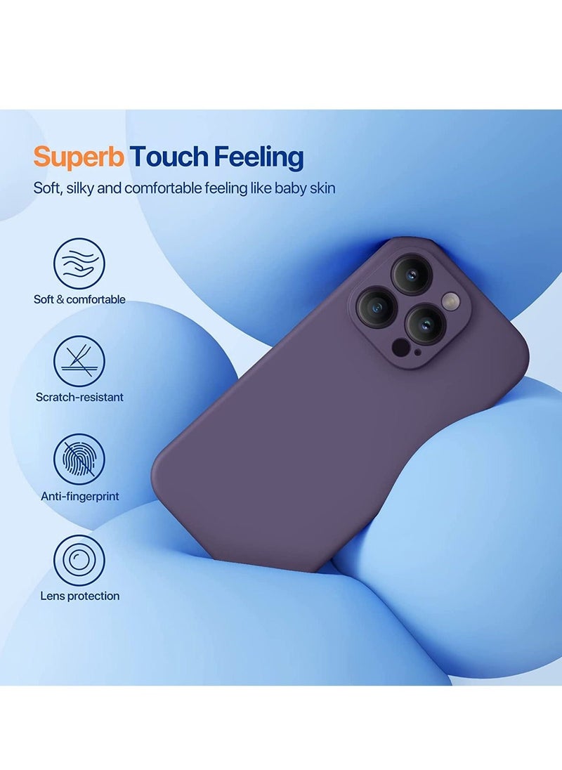 iPhone 14 Pro Max Case, with 2 Pack Screen Protectors,[Upgraded Enhanced Camera Protection],Shockproof Liquid Silicone Case with Microfiber Lining,6.7 inch