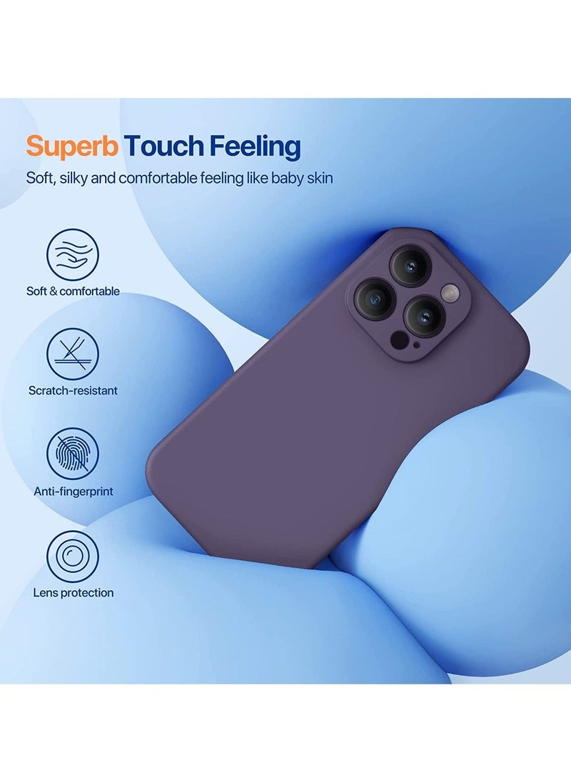 iPhone 14 Pro Max Case, with 2 Pack Screen Protectors,[Upgraded Enhanced Camera Protection],Shockproof Liquid Silicone Case with Microfiber Lining,6.7 inch