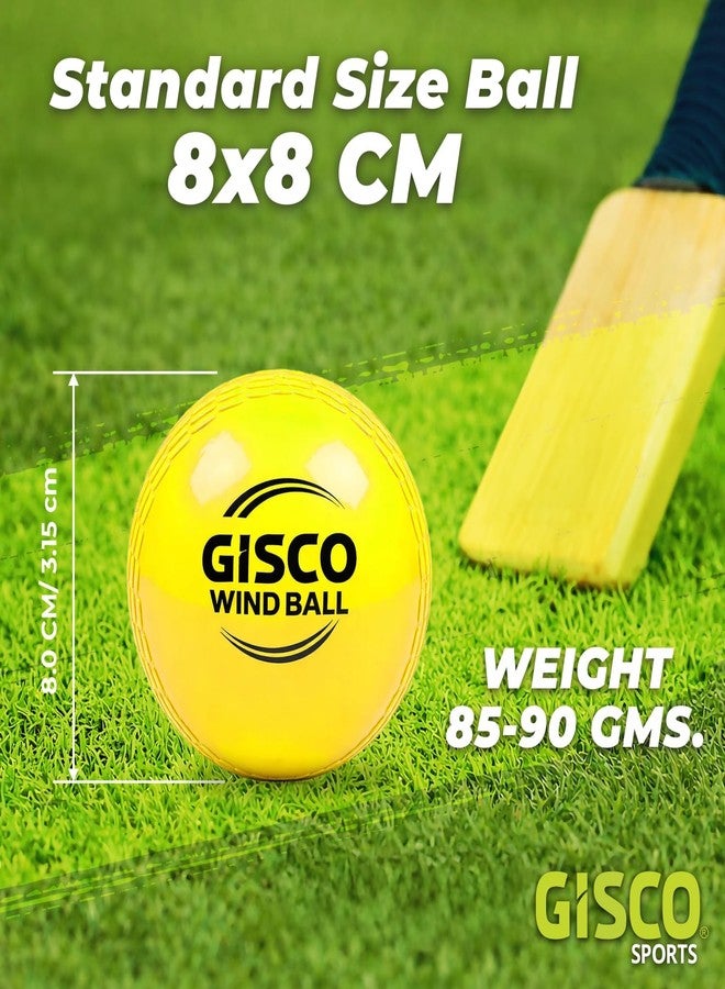 GISCO Synthetic Cricket Wind Balls Kit (Set of 3) | Yellow, Standard Size, Lightweight Practice Balls for Training, Coaching & Recreational Play - Image 5