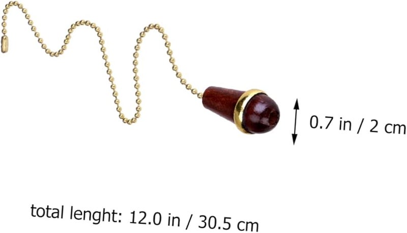Vintage Walnut Chandelier Chain Pendant Fan Pull Brown Lamp Ornament Home Decoration - Image 3