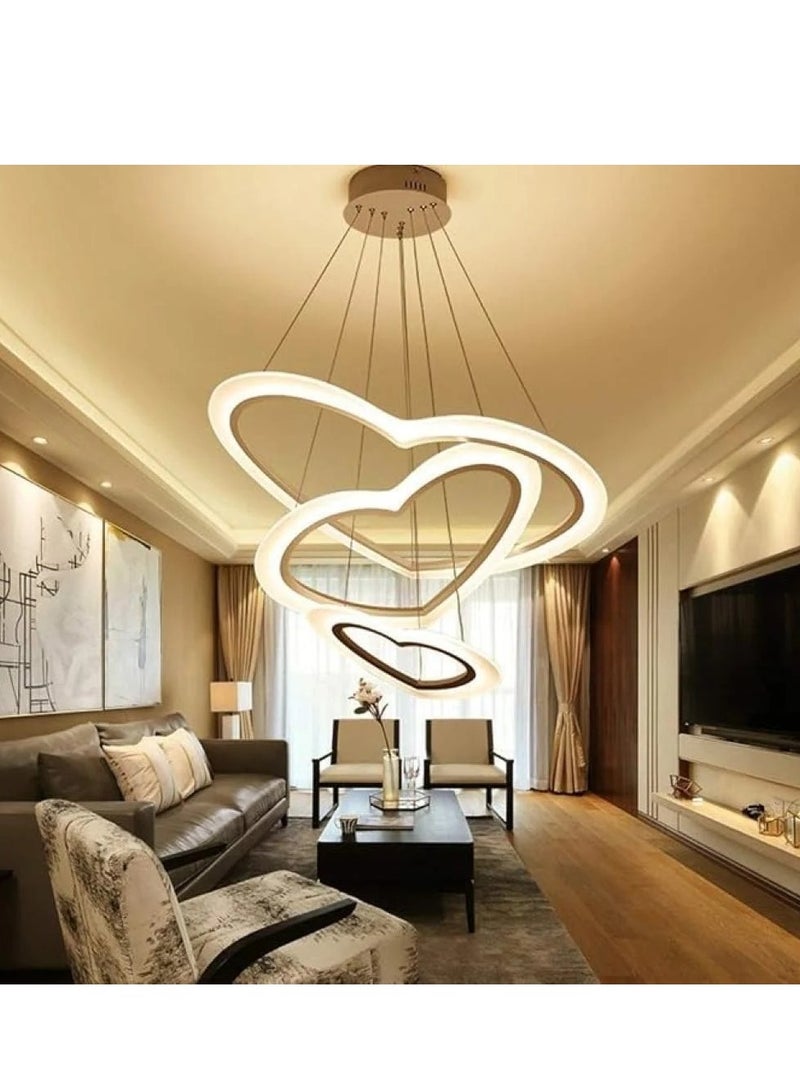 ثريا LED عصرية بتصميم قلوب متداخلة لإضاءة رومانسية أنيقة 80سم  - Image 1