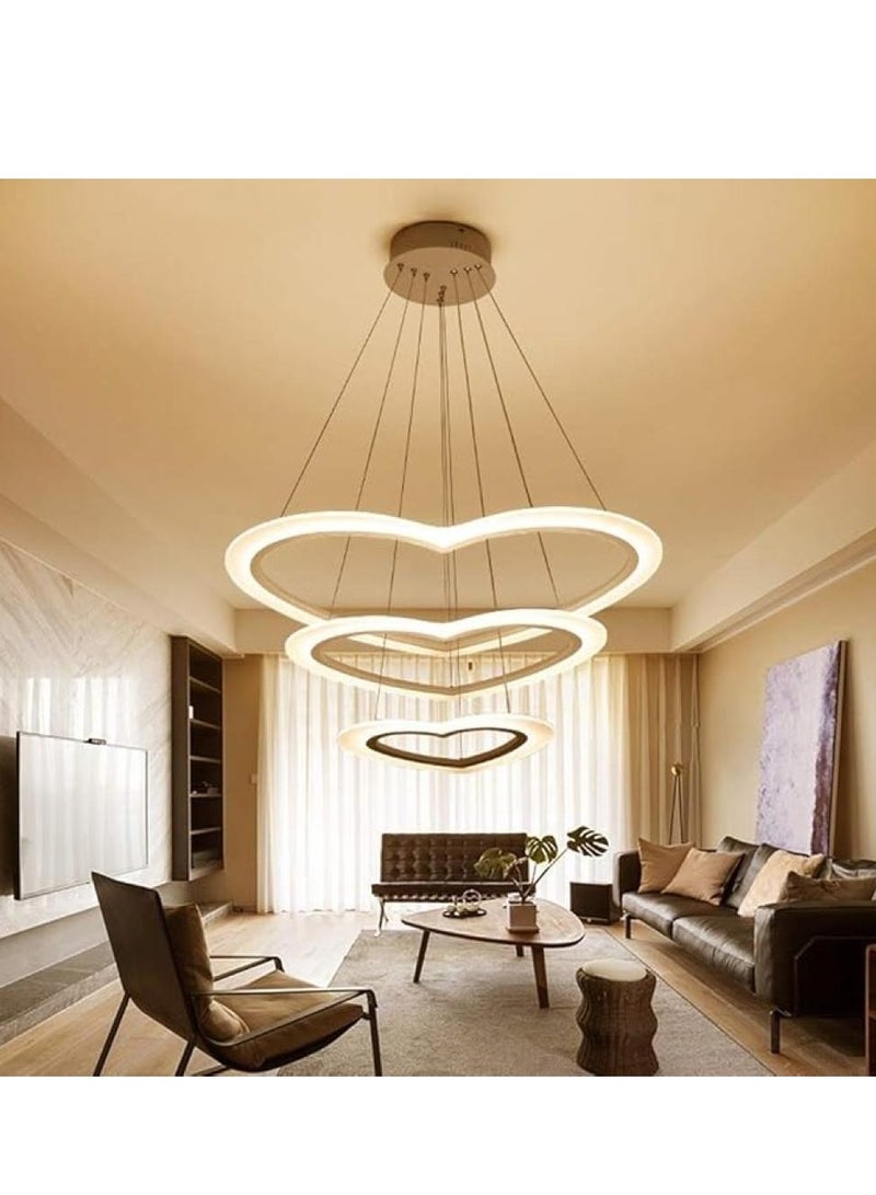 ثريا LED عصرية بتصميم قلوب متداخلة لإضاءة رومانسية أنيقة 80سم  - Image 5