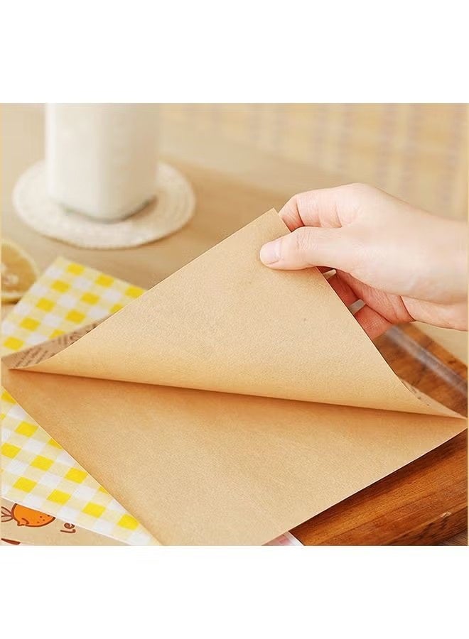 واي جيه أكياس تعبئة ورق حرفي من فئة 50 قطعة، حقائب خبز دونات أكياس تعبئة شطائر، زينة الزفاف أطعمة ورق مقاوم للدهن (18*18 سم) - Image 5