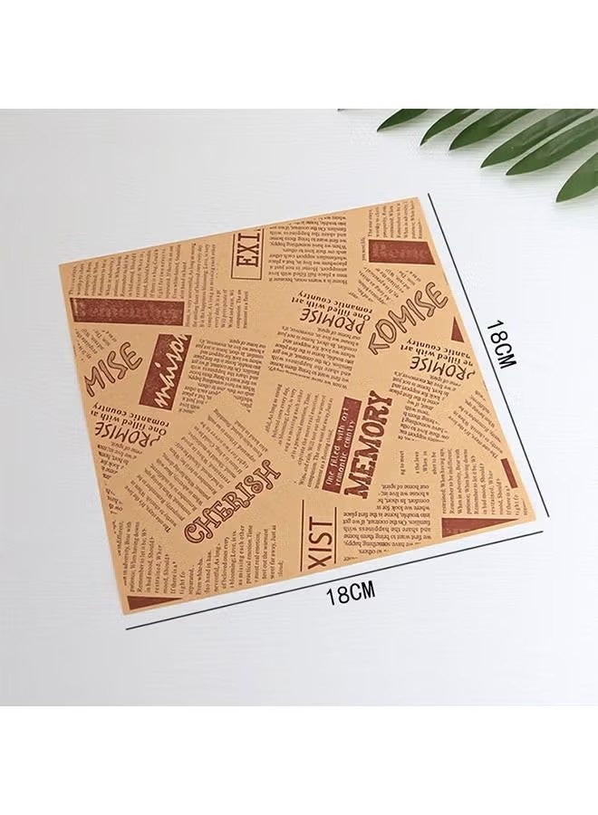 واي جيه أكياس تعبئة ورق حرفي من فئة 50 قطعة، حقائب خبز دونات أكياس تعبئة شطائر، زينة الزفاف أطعمة ورق مقاوم للدهن (18*18 سم) - Image 2