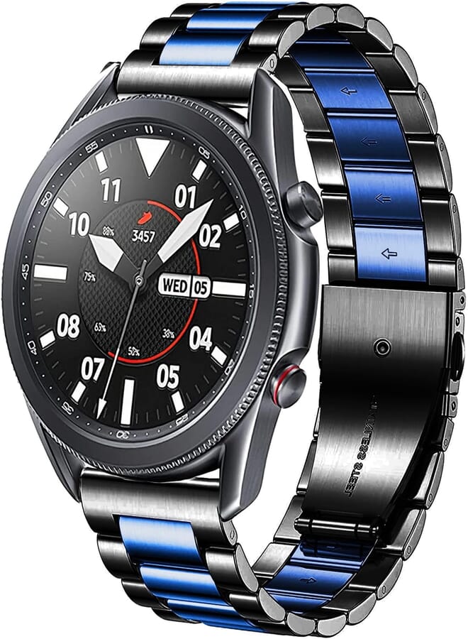 DEALELE Strap Compatible with Samsung Galaxy Watch 46mm / Galaxy Watch 3 45mm, 22mm Stainless Steel Metal Replacement Bands for Huawei Watch 4/4 Pro / 3/3 Pro / GT4 / GT3 46mm