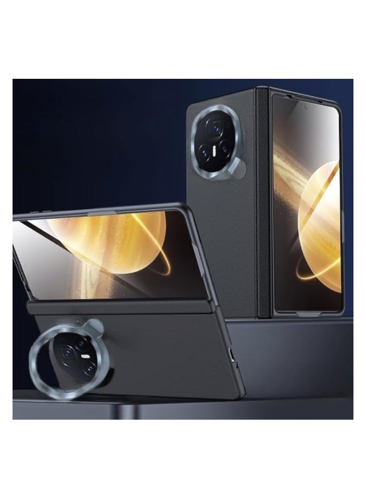 general Case Compatible Honor Magic V3 Case, Case Membrane One Piece Centre Full Wrap Hinge, Lens Holder Leather Case, Honor Magic V3 Case - Image 1