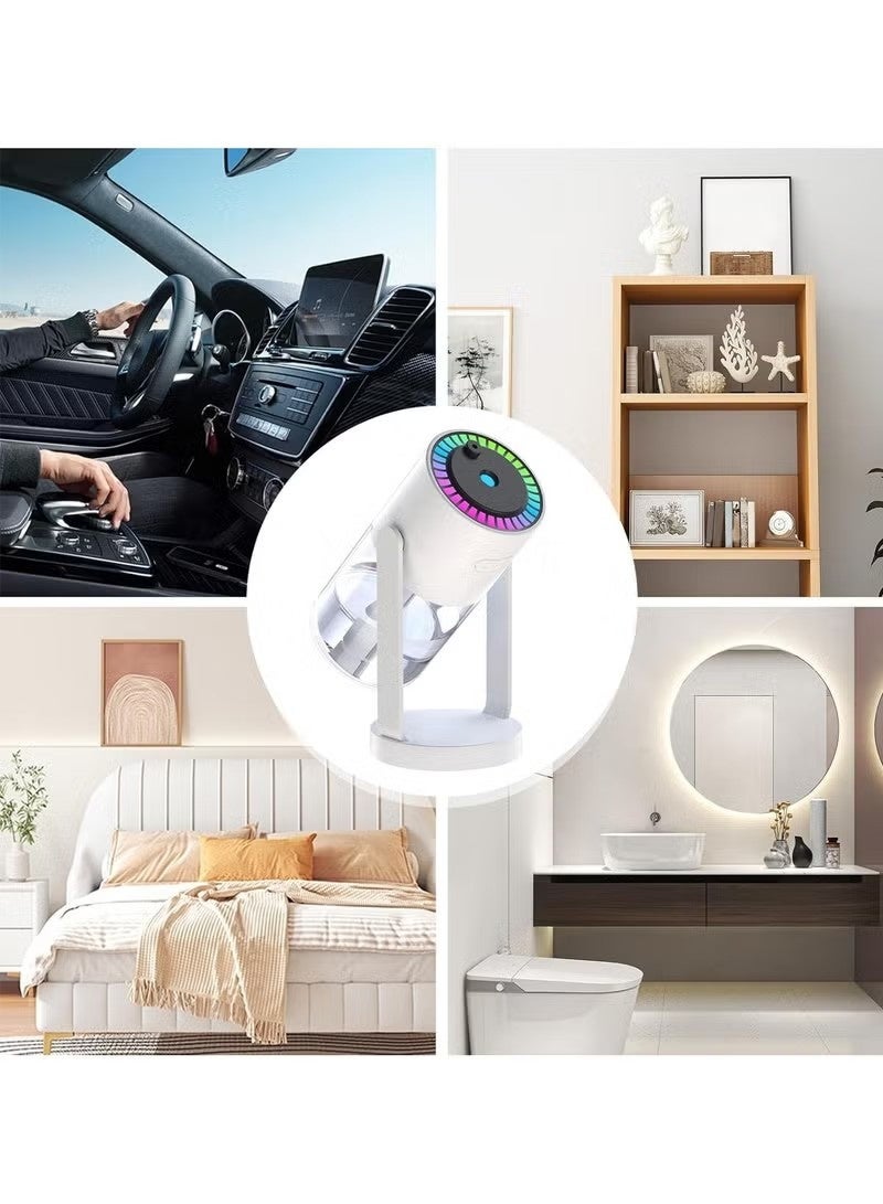 Beauenty Humidifier  Quiet Air Humidifier Oil Diffuser, Convenient Stylish Nightlight Comforting Humidifier for Home Nursery Family Car (white) - Image 4