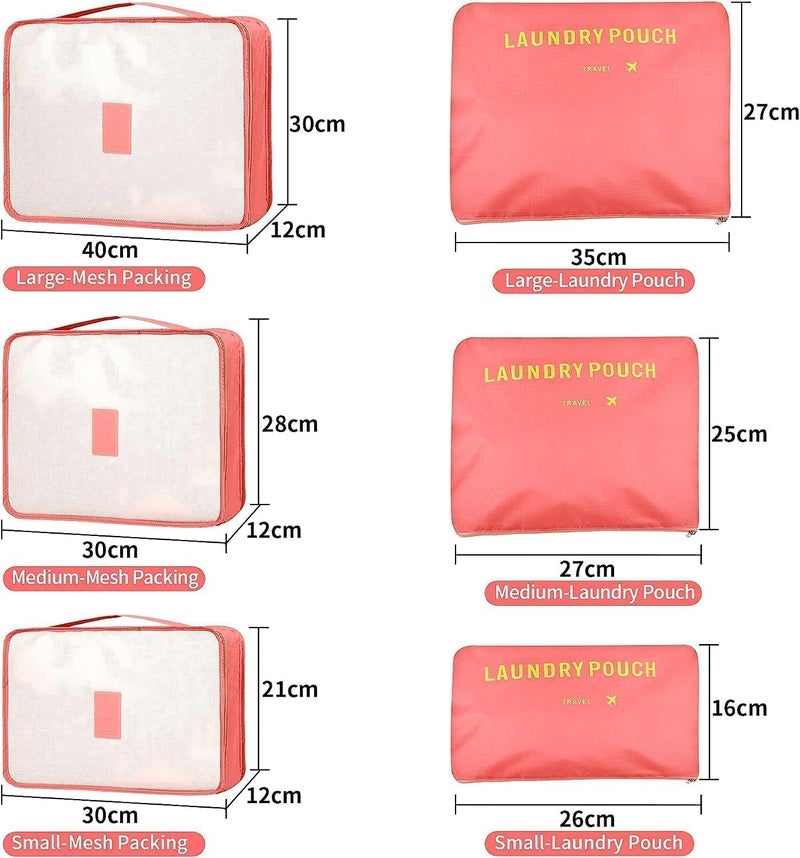TOCINGO 7 pc / 6 pc Travel Oraganizer Packing cubes kit, Sapace Saver Multi use Bag for Men and Women, Clothes packing cubes for travel, Cupboard Oraganizer cubes (6 POUCH-WATER MELON) - Image 5
