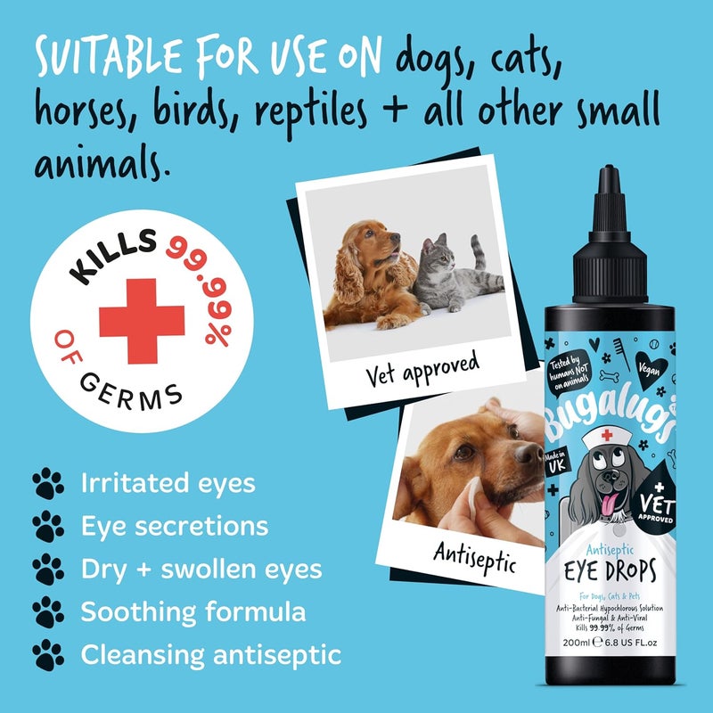 Bugalugs Antiseptic Eye Drops for Pets - 200ML - Image 4