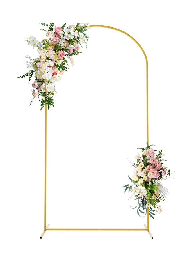 7.2 FT Wedding Arch Backdrop Stand, Square Arch Gold Metal Arch Backdrop Stand for Wedding Ceremony Birthday Party Bridal Baby Shower Photo Booth Garden Floral Balloon Arch Decoration - Image 1