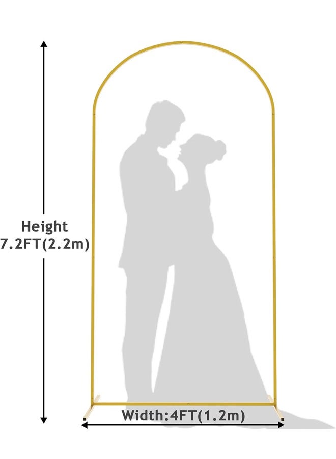7.2 FT Wedding Arch Backdrop Stand, Square Arch Gold Metal Arch Backdrop Stand for Wedding Ceremony Birthday Party Bridal Baby Shower Photo Booth Garden Floral Balloon Arch Decoration - Image 4