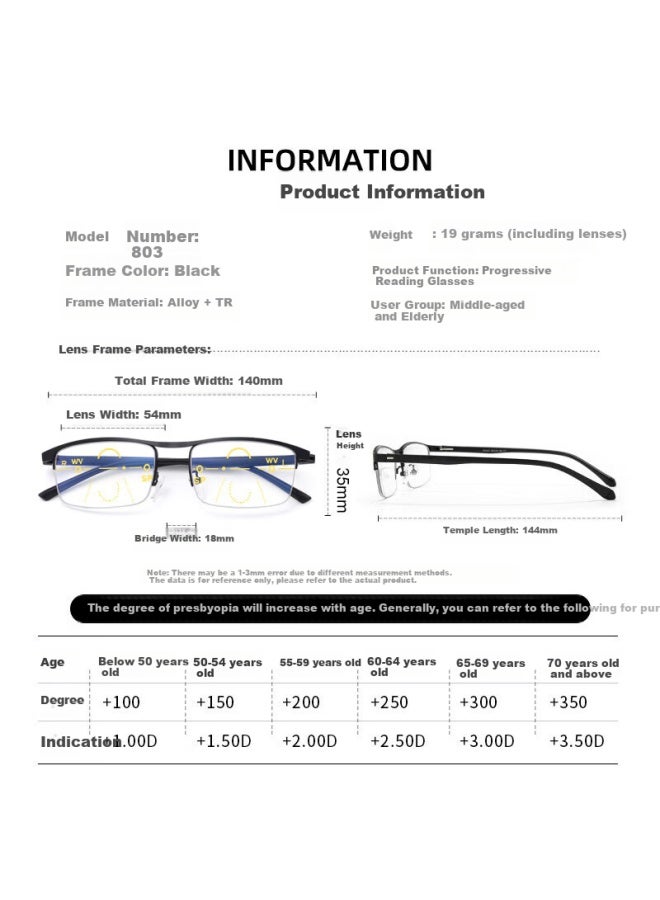 Fenchi High-definition Reading Gl For Middle-aged And Elderly, Anti-blue Light, Bifocal For Men And Women, Multi-focus Intelligent Zoom High-definition Reading Gl - Image 4