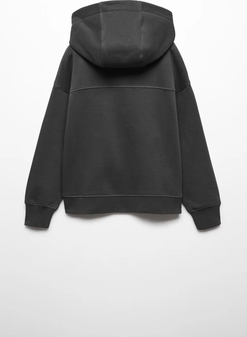 MANGO Kids Essential Zip Through Hoodie