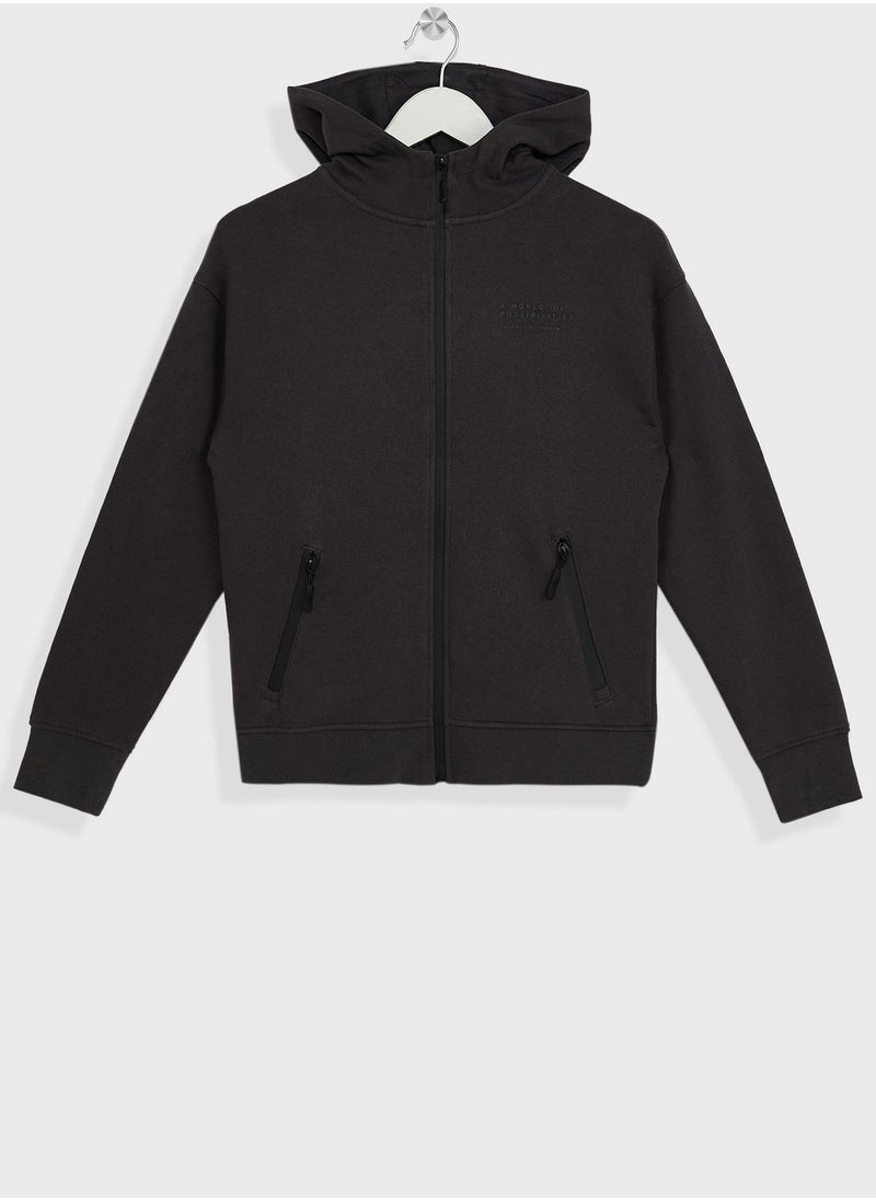 MANGO - Kids Essential Zip Through Hoodie - Image 1