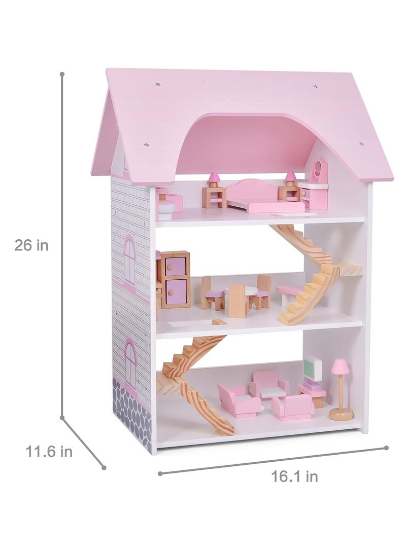 Wooden Three Storey Villa Doll House - Image 2