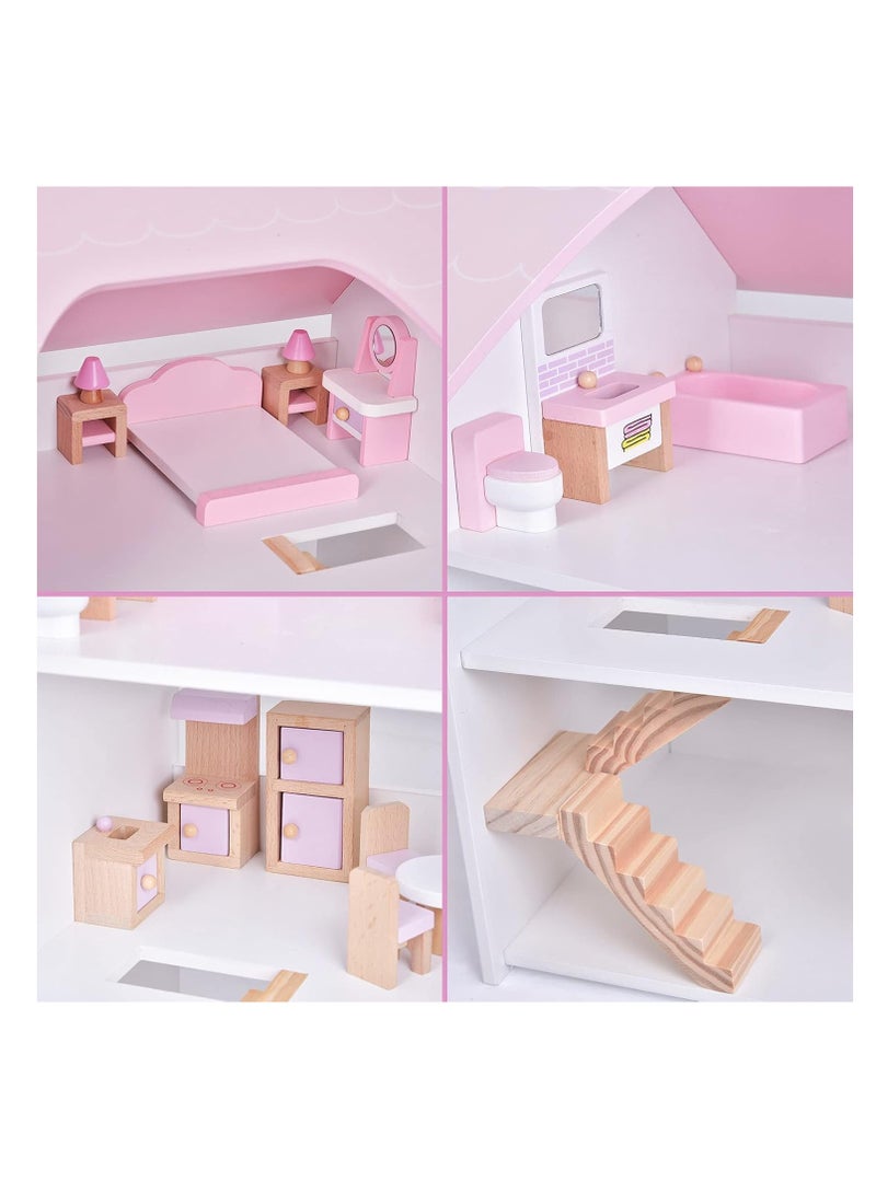 Wooden Three Storey Villa Doll House - Image 3