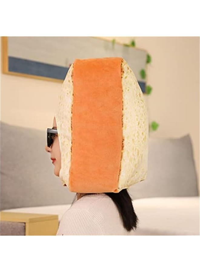 2023 Cute Toast Hat Plush Bread Dress Up Cap Mask for   Party Costume (White)  - Image 4