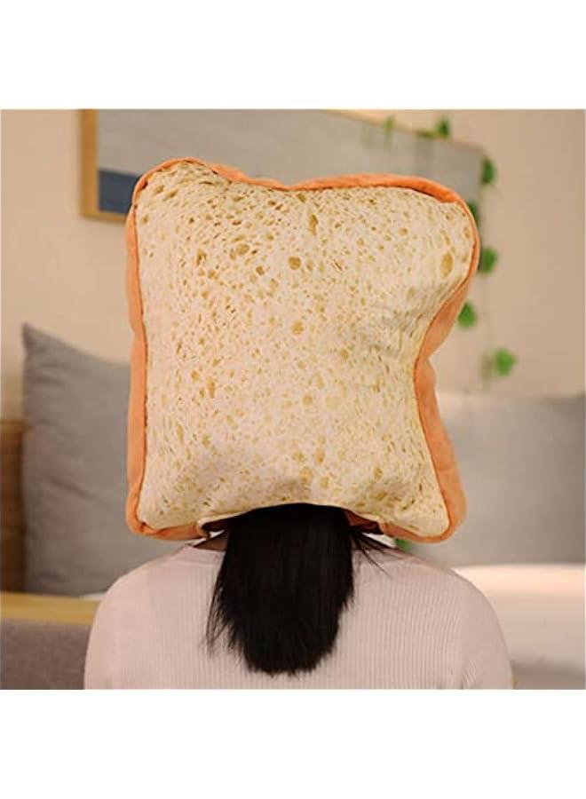 2023 Cute Toast Hat Plush Bread Dress Up Cap Mask for   Party Costume (White)  - Image 5
