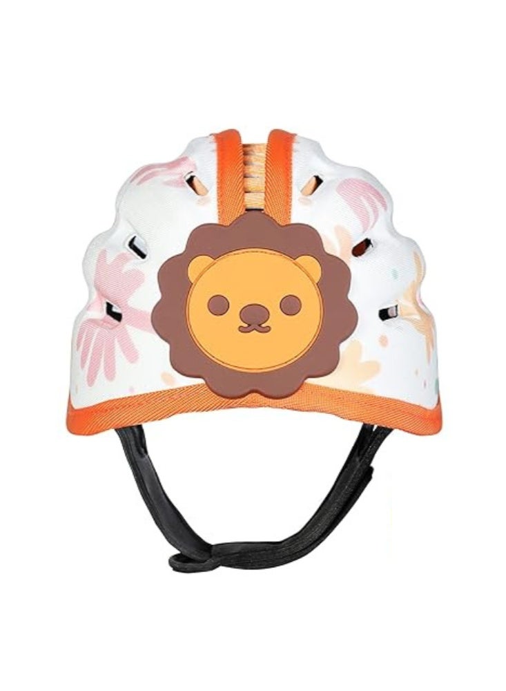 Infant Safety Helmet for Crawling  Walking, Breathable Lightweight, Baby Head Protector with 360° Protection, Adjustable, Anti-Collision Design, for Babies 6-24 Months (Orange Lion) - Image 1