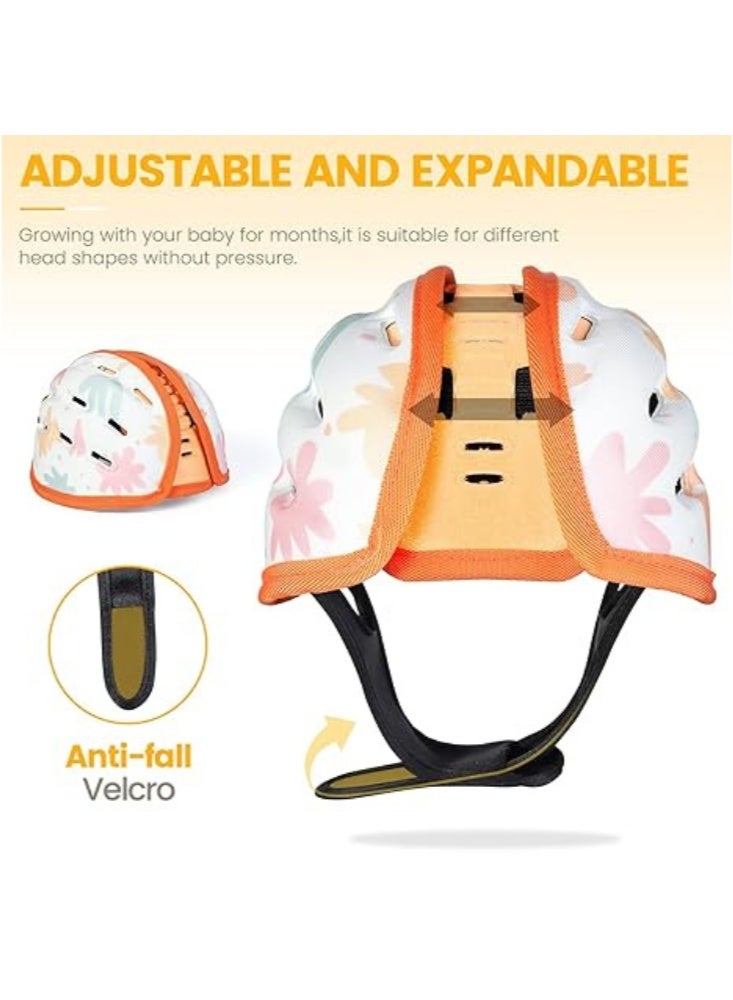 Infant Safety Helmet for Crawling  Walking, Breathable Lightweight, Baby Head Protector with 360° Protection, Adjustable, Anti-Collision Design, for Babies 6-24 Months (Orange Lion) - Image 3