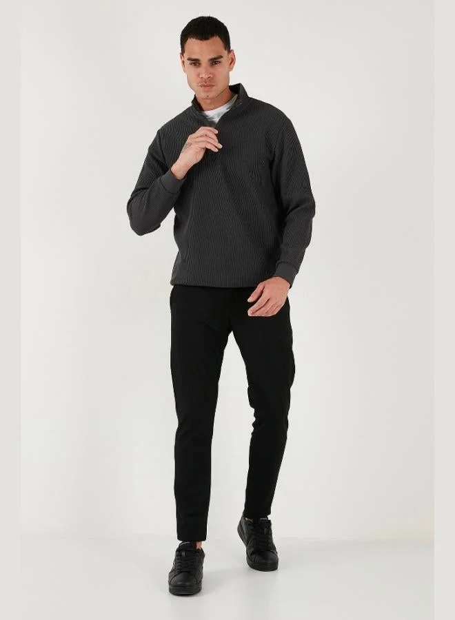 Buratti  Buratti Cotton Regular Fit Half Zipper Stand Collar Sweat Men's SWEAT 5905716 for Men | Best Price UAE