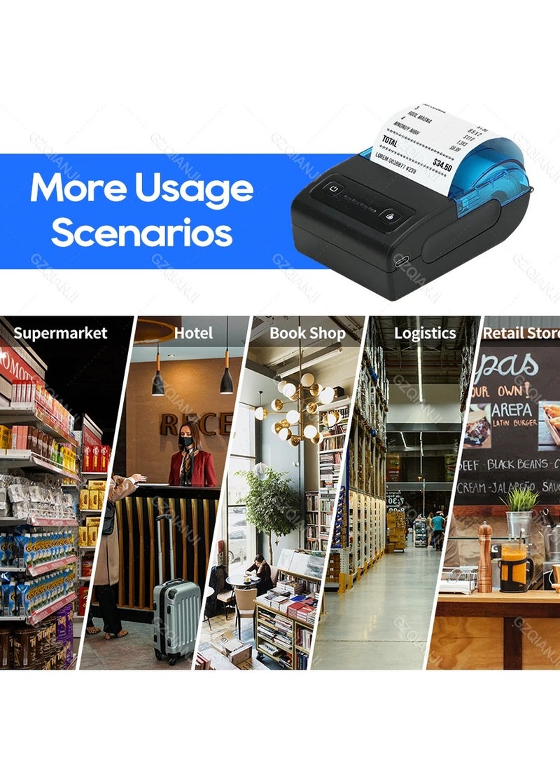 58MM Thermal Printer Portable Seven Star Color Handheld Wireless Bluetooth Takeaway Ticket Award Insect Printer - Image 2