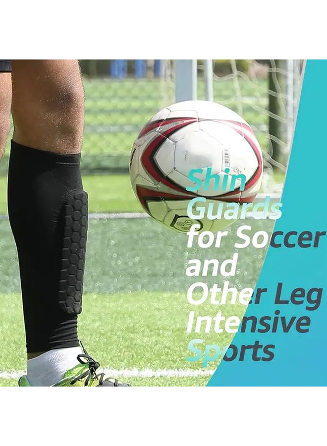 Black Calf Sleeve With EVA Padding Compression Warming Leg Support Comfortable Snug Fit - Image 5