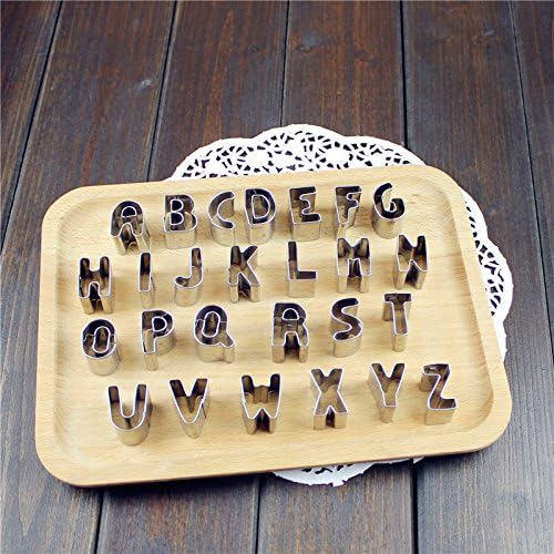 PDFans Cookie Cutter Set, 26pcs Stainless Steel Alphabet Letters Biscuit Cookies Cutters Molds, Mini A-Z Shaped Mould Decorating Tool - Image 4
