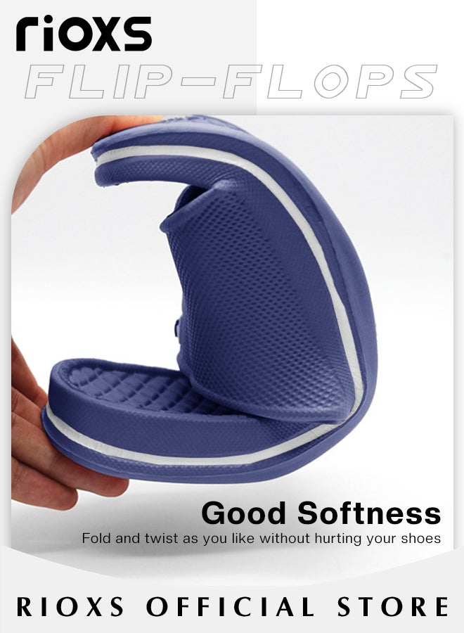 RIOXS Shower Slipper For Men And Women,Unisex Anti-slip Flat Sliders,Comfortable Flip Flops Soft  Sole,Quick-drying Sliders,Comfy Flat Slipper For Beach/ Bathroom/ Locker Room/ Poolside Use - Image 5