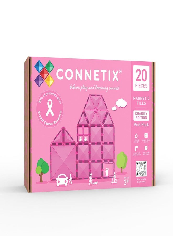 CONNETIX Magnetic Tiles Charity Edition Pink Pack, 20 Pieces - Image 1