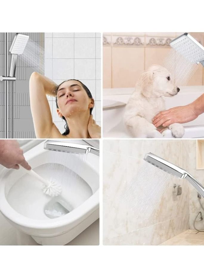 erorex Shower Head High Pressure With Handheld 6 Spray Modes Settings Detachable Square Showerhead and Handheld Showerhead With Stainless Steel Hose and Multi Angle Adjustable Shower Stand - Image 4