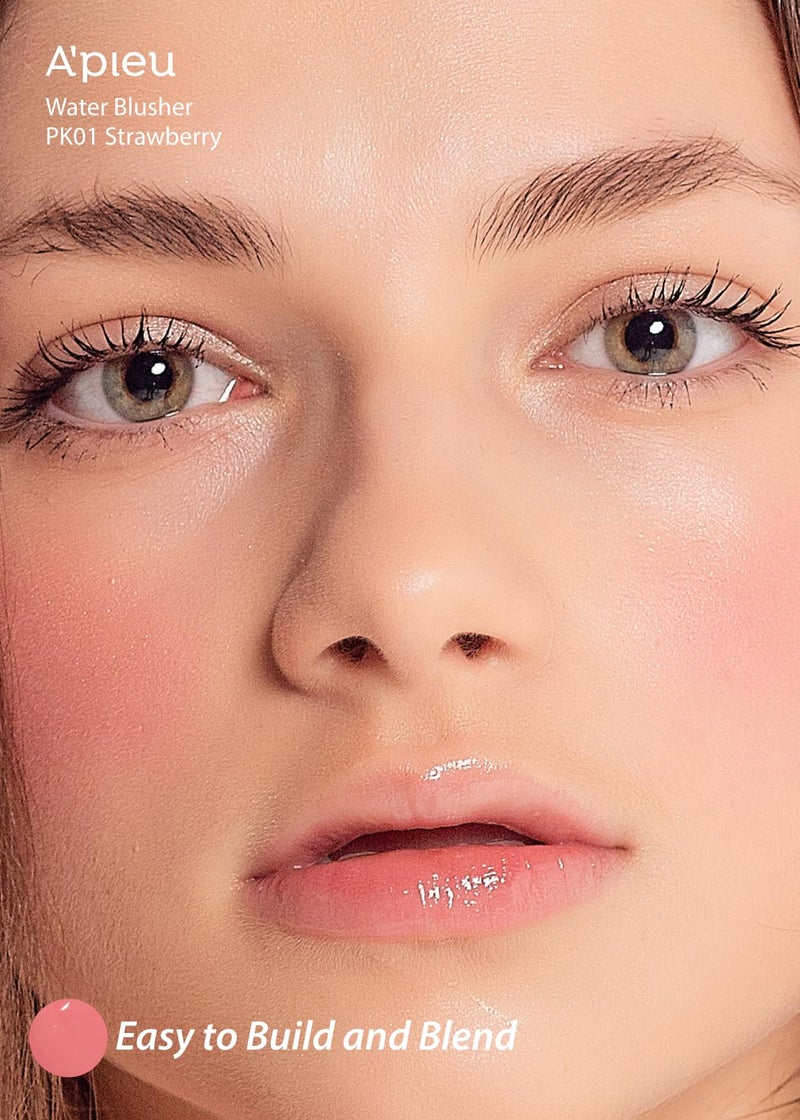 A'PIEU Juicy-Pang Water Blusher [PK01] â€“ Fruity Liquid Blush for Cheeks, Buildable & Blendable Color, Hydrating Dewy Finish with Fruit Extract Blend & Rose Flower Water, 0.31 fl oz - Image 3