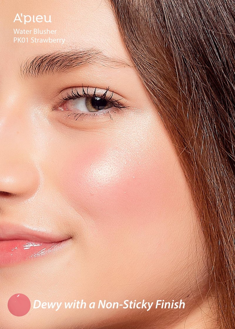 A'PIEU Juicy-Pang Water Blusher [PK01] â€“ Fruity Liquid Blush for Cheeks, Buildable & Blendable Color, Hydrating Dewy Finish with Fruit Extract Blend & Rose Flower Water, 0.31 fl oz - Image 4