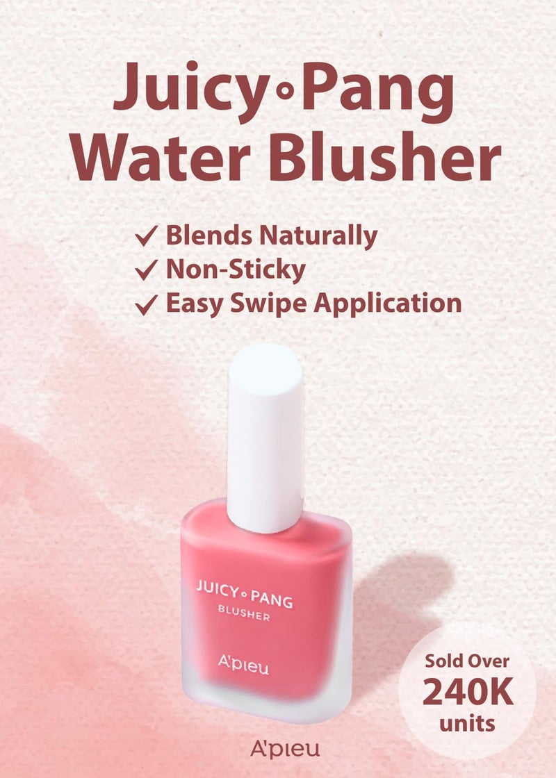 A'PIEU Juicy-Pang Water Blusher [PK01] â€“ Fruity Liquid Blush for Cheeks, Buildable & Blendable Color, Hydrating Dewy Finish with Fruit Extract Blend & Rose Flower Water, 0.31 fl oz - Image 2