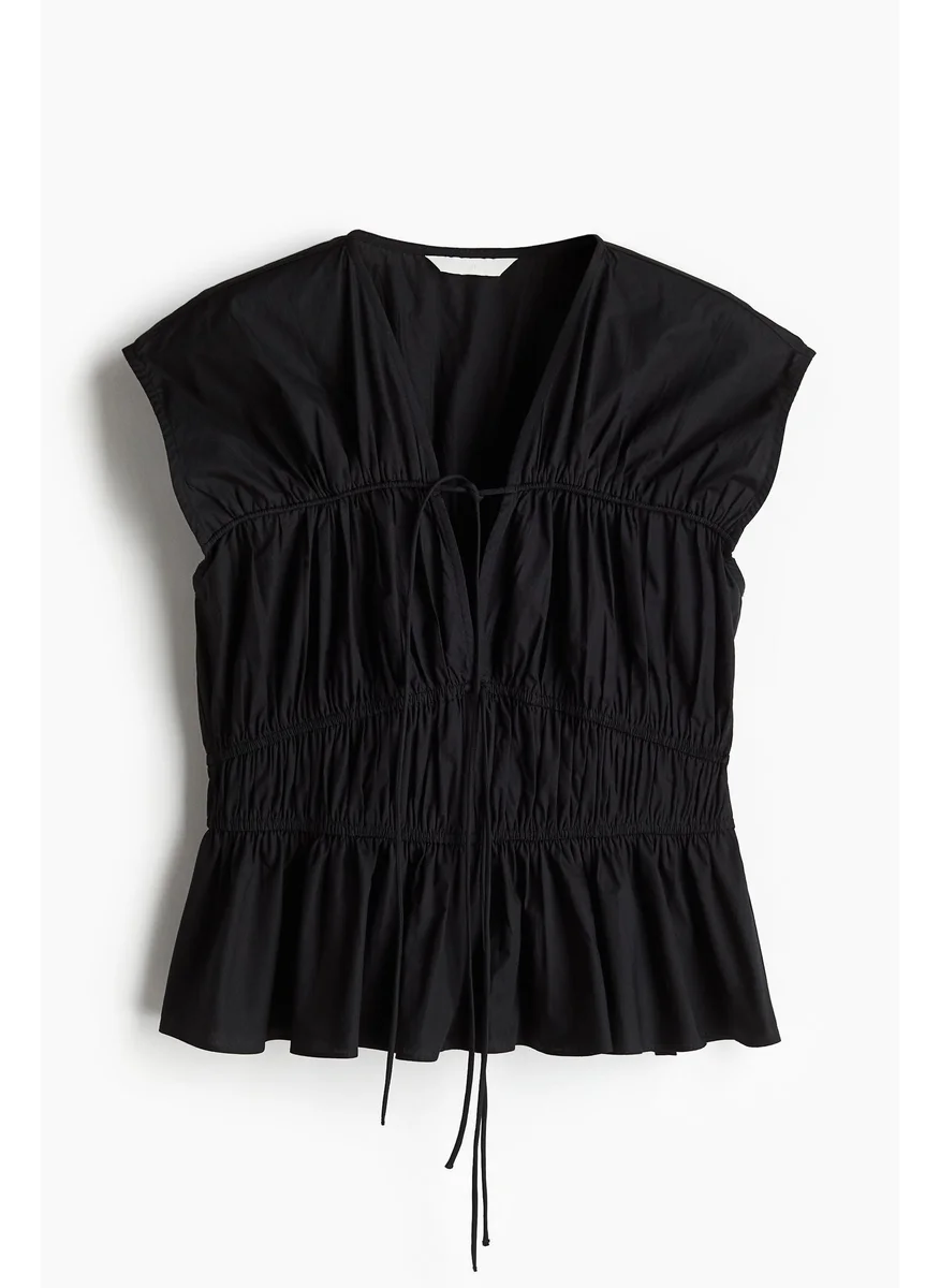 اتش اند ام Drawstring Poplin Blouse