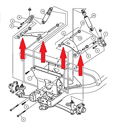 AA Club Car Precedent Front End Bushing Kit Control Arm Bushing Sleeve Repair Kit - 102289901, 102956201, 1022874011, 102288101, 102287701, 1102287601 - Image 2