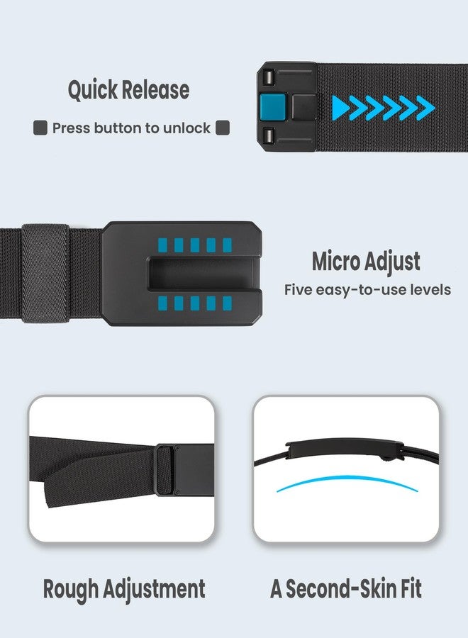 GEIT Stretch Nylon Belts for Men, 1.5" Casual Work Golf Invisible Elastic Web Belt with Adjustable Quick Release Buckle, Black, Waist 35"-38" (Length45") - Image 2
