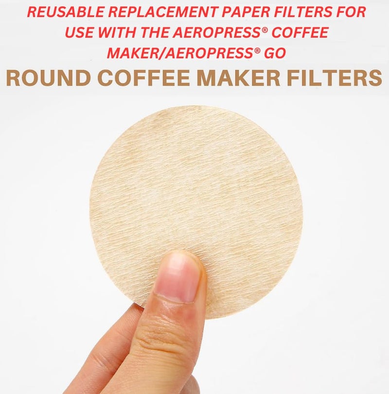 2POUR 350x (1 Pack) Reusable Replacement Paper Filters Compatible With The Aeropress® Coffee Maker/Aeropress® Go - Vegan Non Bleached Natural - Free USA Shipping available!. (1) - Image 3