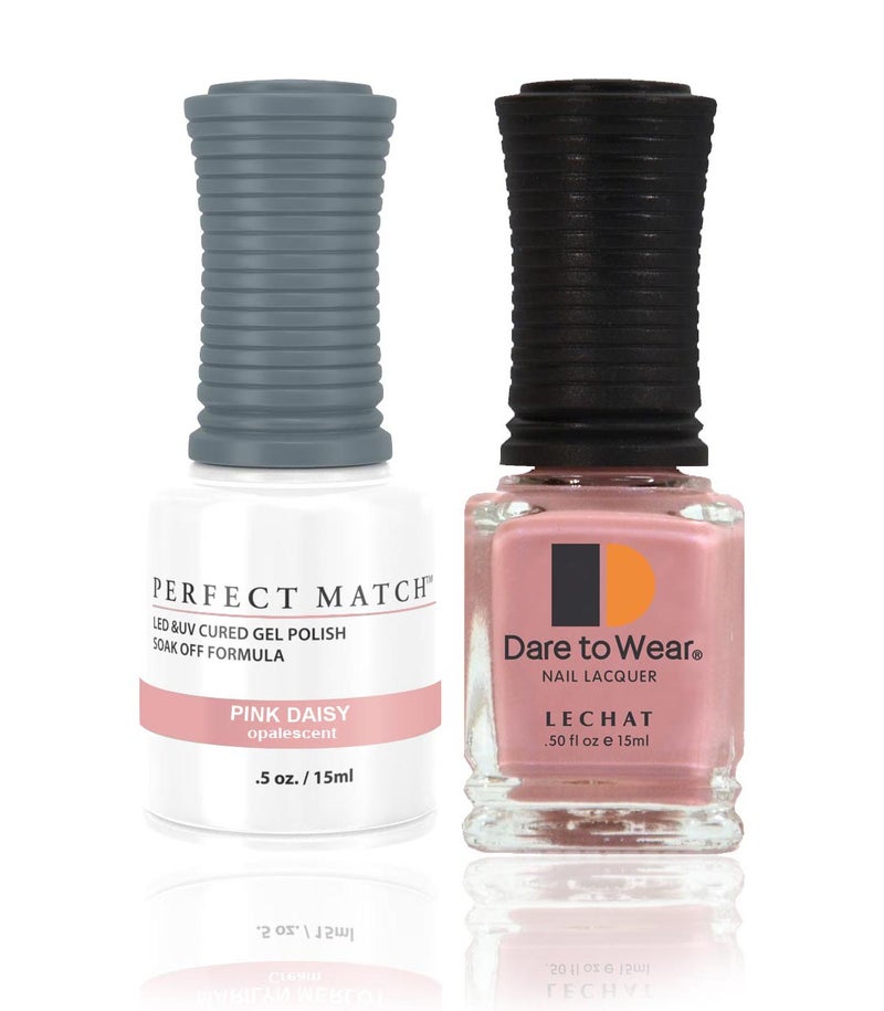Lechat Perfect Match Gel Nail Polish 15ml Soak Off Long Lasting High Shine UV LED Gel Non Toxic Easy Application Wide Color Range for Manicure and Pedicure Pink Daisy PMS05