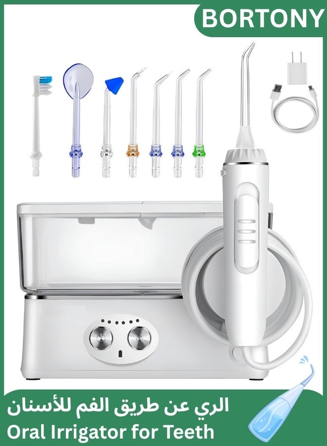 BORTONY Waterfloss Oral Irrigator for Teeth Oral Irrigator with 5 Jets 6 Modes, IPX7 Waterproof Removable USB C Rechargeable Ideal for Home Use when Travelling - Image 1