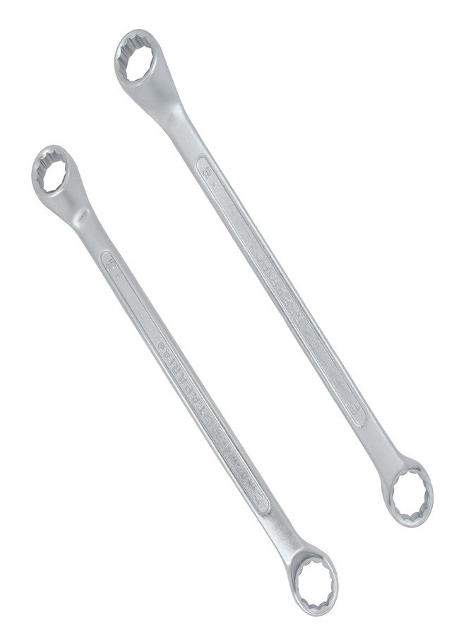 Taparia Ring Spanner – 16mm x 17mm,18mm x 19mm, Chrome Plated Finish - Ideal for Industrial Use