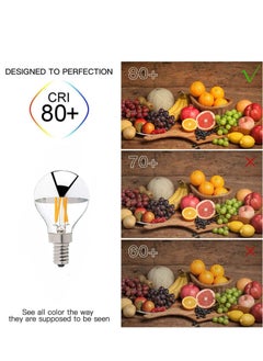 Y&D LED Bulbs 4W Half Chrome Silver Light Bulb G45/G14 E14 Dimmable Tipped Vintage Filament 40W Equivalent Warm White 2700K Decorative Globe Base Bulb(4 Pack)  - Image 4