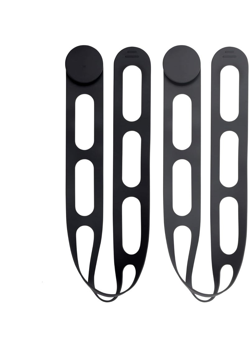 Silicone Latch Strap for Slow Cooker Lid, Pot, Bento Box, 54cm Reusable Elastic Self-Lock Silicone Tie for Bundling or Organizing Curtain, Cords, Yoga Mat, Camping Mat, 2pcs (Blacku0026Gray) - Image 1