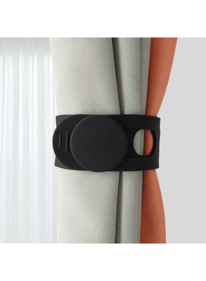 Silicone Latch Strap for Slow Cooker Lid, Pot, Bento Box, 54cm Reusable Elastic Self-Lock Silicone Tie for Bundling or Organizing Curtain, Cords, Yoga Mat, Camping Mat, 2pcs (Blacku0026Gray) - Image 4