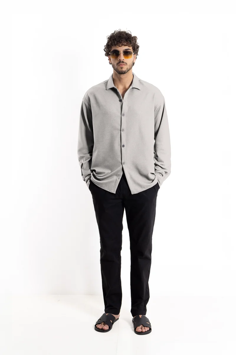 SHAPES DETAILED OVERSIZED SHIRT